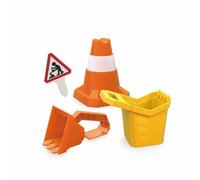Hape - Set di strumenti da costruzione per la sabbia - Secchiello scavatore, bulldozer e cono per bambinI dai 3 anni