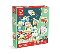 Hape Set di Veicoli magnetici, Veicoli in Legno con magneti per Bambini a Partire dai 18 Mesi di età