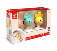 SET DI SONAGLI PER LA DENTIZIONE cheery critter rattle trio HAPE gioco per neona