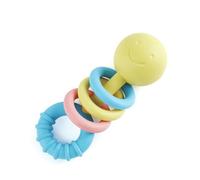 Hape - Sonaglio massaggiagengive con anelli 0+ | Giocattolo multisensoriale per dentizione neonati in riso giapponese