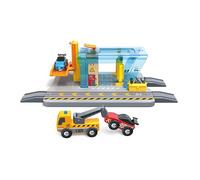 Hape Stazione autolavaggio e Officina, Lava e ripara Le Auto, Giocattolo interattivo per Bambini