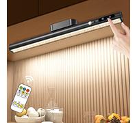 Hapfish Reglette LED da cucina senza fili con sensore di movimento, 4000 mAh lampada da scrivania ricaricabile USB, luce magnetica con telecomando, illuminazione da parete per armadio, tavolo,