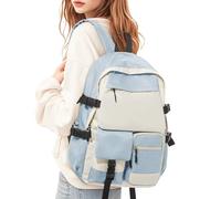 hapfoxx Zaino Scuola Ragazza Zaini Scuola Media Zaino Scuola Superiore Ragazza Ragazzo Zaini Università Zainetto College Bag for Girls Casual Daypack Impermeabile Donna Laptop Backpack,Blu Foschia