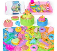 Haphiz Sabbia per Bambini 3 4 5 6 7 8+ Anni Ragazzi Ragazze Play Construction Kit Gelato Magic Play Sabbia Set Giocattoli con Strumenti di Pulizia - Gelato