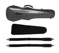 Hapihom Custodia per violino 4/4 in fibra di carbonio, super leggera, triangolare, con igrometro, portatile, grigio argento spazzolato