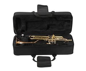 Hapihom Custodia portatile per tromba, zaino leggero ispessito, spalline regolabili, accessori per strumenti a fiato nero