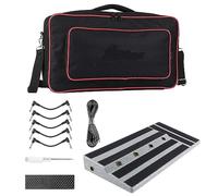 Hapihom Guitar Pedal Board 19.7'' x 10.6'' x 5.1'' Large Capacity Pedalboard with Built-in Power Supply Room Carry Bag Mounting Tape 2.42 Lb