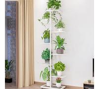 Hapihom Scaffale per piante, supporto per piante, in legno e metallo, moderno per piante da interno, 8 piani, 9 portavasi, scaffale per fiori, a più piani, 141 cm - B