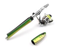 Hapihom Set di canne da pesca, 1,4 m/55 penne, canne da pesca e mulinello, mini canne telescopiche con mulinello per acqua dolce