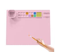 Hapihom Tappetino in silicone per bambini, 20 "x 16", tappetino in silicone per bambini, con tazza pieghevole e porta pennelli, tappetino per pittura artistica, argilla rosa