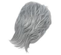 HAPINARY 1 Parrucca Corta Grigia Elegante Parrucca Con Fascia in Fibra Traspirante E Leggera Per Occasioni Speciali