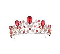 HAPINARY 1 Pc decorazioni per per le donne corone Diademi fermagli per diamantati strass elegant hair charms coroncina sposa da sposa rosso