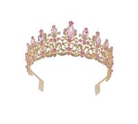 HAPINARY 1 Pc Diadema Nuziale Di Strass Corone Di Fate Per Le Donne Rosa Tiara Della Regina Tiara Della Principessa Fascia Da Sposa Copricapo Per Ragazze Vestito Lega Di Zinco