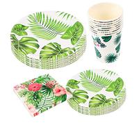 HAPINARY 1 set Piatti Decorativi per Hawaiane per Compleanni Cerimonie e Celebrazioni Include Piatti Rotondi Tovaglioli Festivi