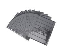HAPINARY 10 Pagine per Album Francobolli in Plastica Nera Sette Righe, Trasparenza Completa e Superficie Liscia, Confezione da 10 Pezzi per Collezione Francobolli