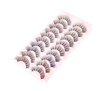 HAPINARY 10 paia Ciglia Finte Colorate Naturali Effetto Wispy Estensioni Leggere e Regolabili per Trucco Donna Riutilizzabili per Feste Matrimoni e Uso Quotidiano