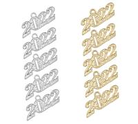 HAPINARY 10 pezzi Charm Pendenti Collana Laurea in Zinco Accessori Fai da Te per Gioielli Resistente Leggero e Antiruggine Bianco e Oro