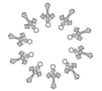HAPINARY 10 Pezzi Ciondoli Croce in Acciaio Inossidabile Miniatura 8X13Mm per Gioielli Cristiani Fai da Te Ciondolo a Forma di Croce Gesù per Braccialetti Collane e Portachiavi