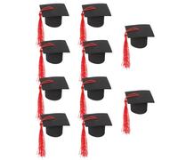 HAPINARY 10 Pezzi Decorazioni Scuola Cappello Laurea Mini in Poliestere Rosso per Decorazione Torte e Cupcake Leggero per Feste di Laurea