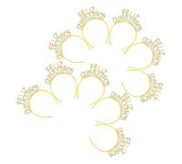 HAPINARY 10 Pezzi Fascia per Chioma Compleanno in Lingua Straniera Glitter Oro