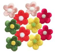 HAPINARY 10 Pezzi Ornamenti Floreali Feltro Lana Decorazioni Fai Da Te Accessori Per Spille Ciondoli Portachiavi Forcine Copricapo