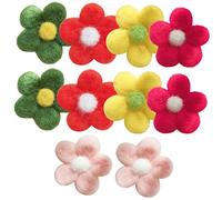 HAPINARY 10 Pezzi Ornamenti Floreali Lana Feltro Ciondolo Decorativo Accessori Fai Da Te Cappelli Spille Forcine