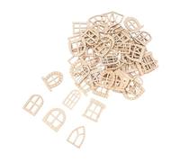 HAPINARY 100 Pezzi Miniature Porte Fata Legno Non Verniciate Decorativo Finestra per Giardino Accessori Mini Casa delle Fate per Esterni Facili da Installare Design Naturale e Rustico