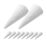 HAPINARY 12 Pezzi Cono di Schiuma Bianco Solido per Ragazzo Ragazza, Coni Fai da Te in Polistirolo 15 Cm per Lavoretti Creativi Natalizi e Decorazioni Artigianali