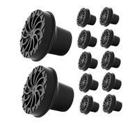 HAPINARY 12 Pezzi Gommini per Bastoni da Passeggio Puntali in Gomma Antiscivolo per Bastoni Tripodi e Protezione Stabile per Bastone Anziani e Trekking Nero Classico