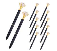 HAPINARY 12 Pezzi Penne Nere con Cristalli Metallo Elegante per Sposa e Damigella Nero Strumento Scrittura Chic per Ufficio e Eventi Speciali