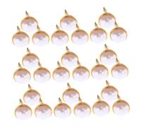 HAPINARY 120 Pezzi Fasteners Metallo Dorati con Perla Mezza Sfera Spilli Due Punte per Decorazioni DIY Scrapbooking e Accessori Tessili