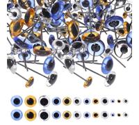 HAPINARY 120 Piccoli Occhi di Vetro per Bambole da Cucire: Perline Realistiche da 3/5/7/9 Mm per Lavori in Feltro - Occhi di Animali E Decorazioni in Miniatura in Resina