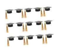 HAPINARY 15 pezzi Mini Cappelli Laurea con Nappine per Decorazione Feste Coperture per Calici e Bottiglie Accessori Portatili per Party Laurea e Cerimonie