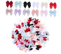 HAPINARY 180 Pezzi Mini Fiocchi Colorati per Decorazioni Artigianali Fiocchi Piccoli per Abbellimenti Abbigliamento e Regali Applicazioni Tessuto per Fai da Te e Scrapbooking