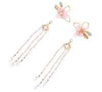 HAPINARY 1paio Fermagli Per Con Decorazioni Perle e Frange Accessori Tradizionali Cinesi Per Donne e Ragazze Elegante Gioiello Per