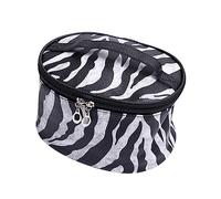 HAPINARY 1pezzi Borsa Cosmetici Zebra Pattern in Pu Portatile Con Manico Organizer Da Viaggio Per Donna e Uomo Trousse Make up Versatile e Resistente Per Toilette e Bagno Pochette Trucco Co