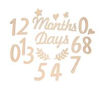 HAPINARY 1set Cartellini Legno Naturale Per Decorazione Per Shower e Foto Mensili Di Numeri Per Festeggiamenti e Ricordi Speciali