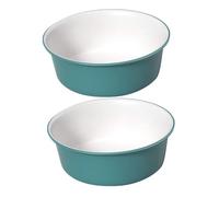 HAPINARY 2 pezzi Bacinella Lavabo Rotonda in Plastica Vasca Multiuso per Bagno e Cucina Lavabo per Pulizia Viso e Piedi Design Doppio Colore Verde e Bianco Media