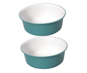 HAPINARY 2 pezzi Bacinella Lavabo Rotonda in Plastica Vasca Multiuso per Bagno e Cucina Lavabo per Pulizia Viso e Piedi Design Doppio Colore Verde e Bianco Media