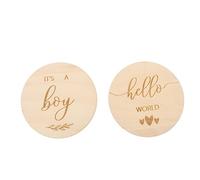 HAPINARY 2 Pezzi Di Biglietti Di Auguri in Legno Per Neonati Lettere Biglietti Commemorativi Per La Crescita Di Mamma E Papà