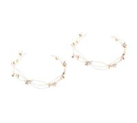 HAPINARY 2 Pezzi Di Fascia Per Da Sposa Con Fiori Eleganti Perline Gioielli Da Sposa Accessorio Per Da Sposa Floreale Per Donne