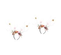 HAPINARY 2 Pezzi Di in Plastica Tessuto Corno Di Cervo Fascia Per Accessorio Per Da Donna Copricapo Di Fiori Festosi