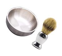 HAPINARY 2 Pezzi Di Pennello Da Barba in Acciaio Inossidabile Ciotola Per Sapone Rasatura Bagnata Dell'uomo Set Strumenti Da Barba