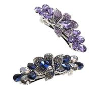 HAPINARY 2 Pezzi Fermagli Capelli con Strass Cristallo Fermagli Rettangolari con Molla Clip Metallo Resistenti per Sposa Festa Accessori Donna per Capelli Spessi e Mezza Acconciatura