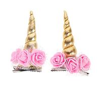 HAPINARY 2 Pezzi Fermagli Unicorno Dorati per Bambine Clip Cartoon Leggeri e Resistenti Accessori Decorativi per Feste Halloween e Ogni Occasione
