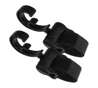 HAPINARY 2 pezzi Ganci Passeggino Rotanti con Chiusura in Strappo Ganci per Borse e Accessori Installazione Facile Senza Attrezzi Design Sicuro per Passeggini Varie Marche Nero