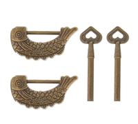HAPINARY 2 Pezzi Lucchetto Vintage Mini a Forma di Pesce in Lega di Zinco, Leggero e Portatile, per Scatoline per Gioielli e Piccoli Contenitori in Viaggio