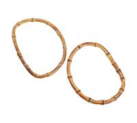 HAPINARY 2 Pezzi Manici per Borsa in bambù Sostituzione Maniglie D-Shape Resistenti e Pratiche Accessori per Borse Fai da Te per Borse Clutch e Portafogli