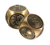 HAPINARY 2 Pezzi Palline Cinesi Baoding in Ottone con Motivi Sei Facce per Esercizi di Rinforzo Mano e Decorazione Elegante Casa
