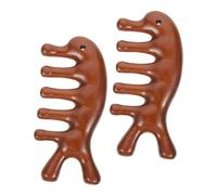 HAPINARY 2 Pezzi Pettine per Capelluto in Legno di Sandalo con Denti Larghi Portatile per Stimolazione Testa e Guasha Capelli Strumenti di Terapia Tradizionale per Uomo e Donna